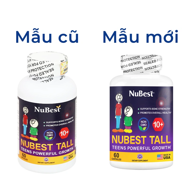 Viên uống Nubest Tall 10+ bổ sung Canxi và vitamin D (60 viên)