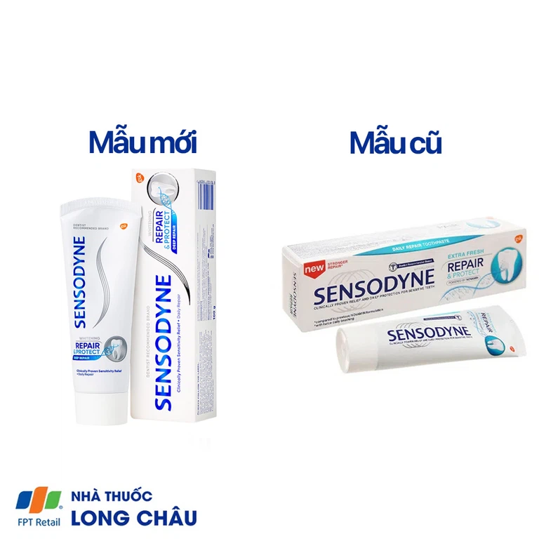 Kem đánh răng Sensodyne Repair And Protect Deep Repair Whitening giảm ê buốt răng, cơ chế phục hồi sâu (100g)