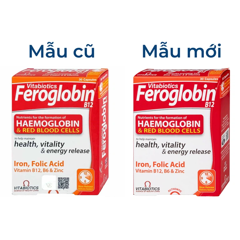 Viên uống Feroglobin B12 Vitabiotics hỗ trợ tăng khả năng tạo máu, tăng cường sức khỏe (30 viên)