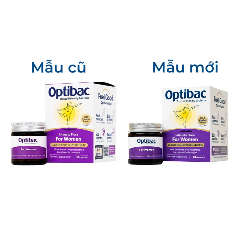 Viên uống Optibac Intimate Flora For Women bổ sung lợi khuẩn hỗ trợ sức khỏe nữ giới (30 viên)