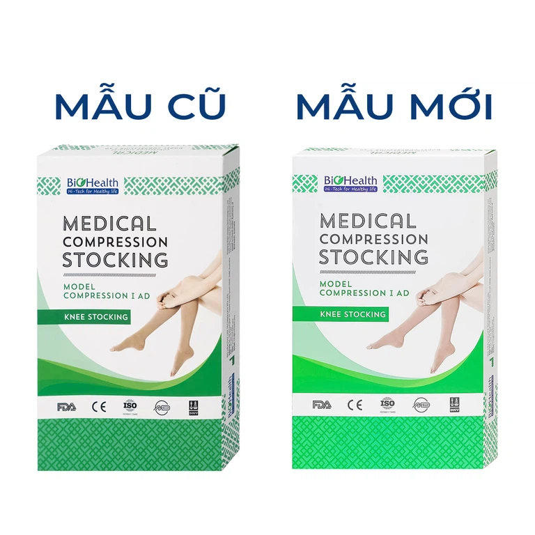 Vớ y khoa Compression I AD BioHealth tăng lưu thông máu, giảm tình trạng phù nề (Màu da - Size M)