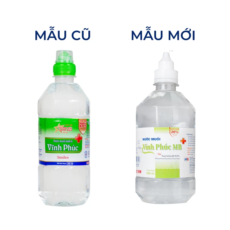 Nước muối Vĩnh Phúc Natriclorid 0.9% Smiles làm sạch răng, khử mùi hôi khoang miệng (600ml)