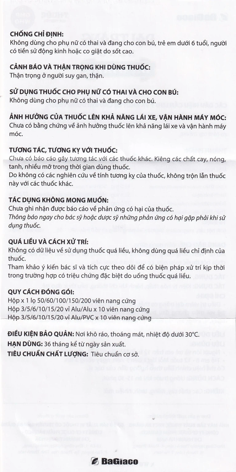 Thuốc Đại tràng nang Bà Giằng điều trị viêm đại tràng co thắt, hội chứng ruột kích thích (5 vỉ x 10 viên)