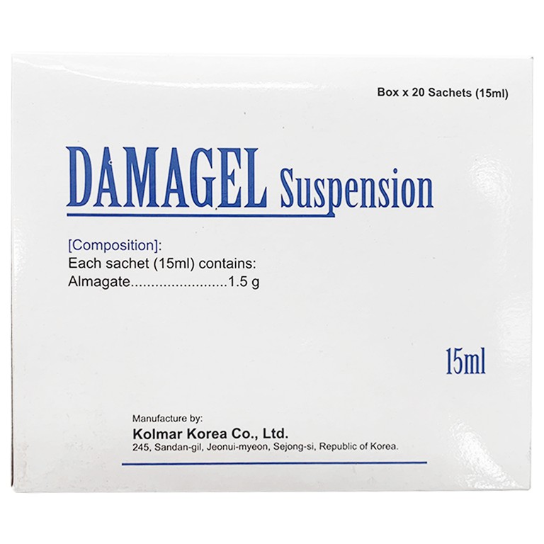 Hỗn dịch uống Damagel 15ml Kolmar giảm các cơn đau dạ dày cấp tính và mạn tính (20 gói)