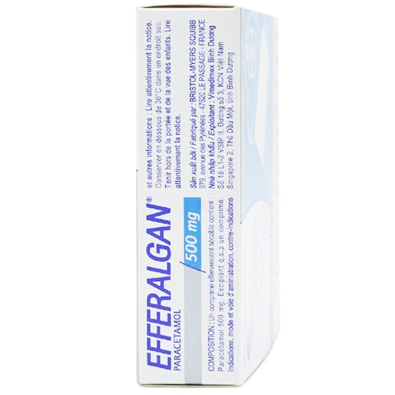 Viên sủi Efferalgan 500mg UPSA SAS giảm đau, hạ sốt (4 vỉ x 4 viên)
