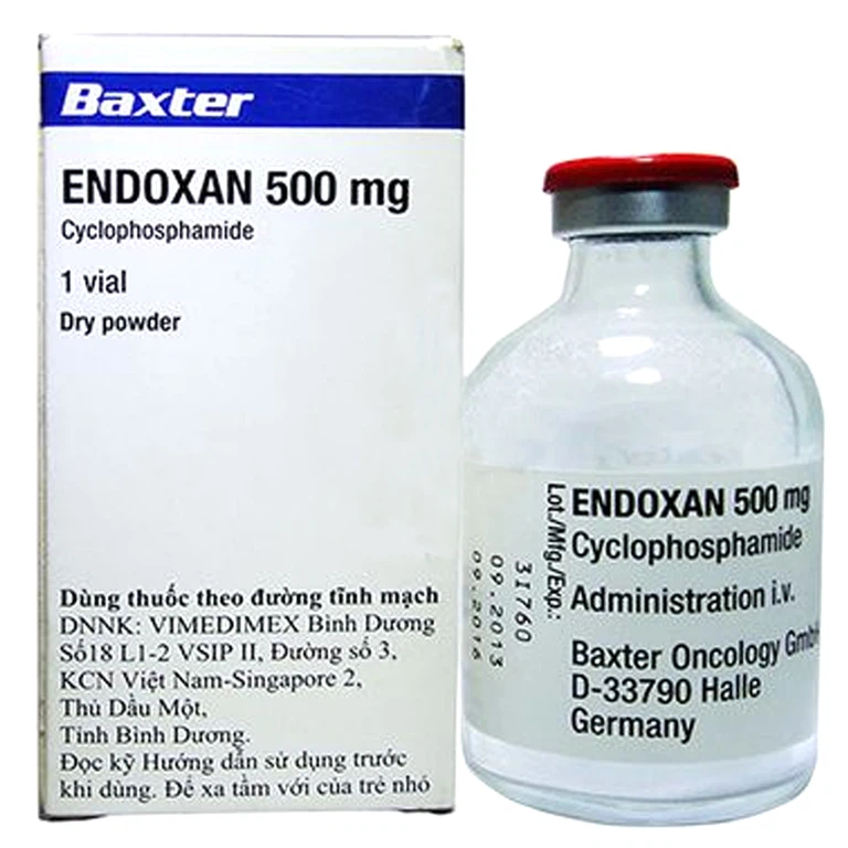 Thuốc Endoxan 500mg Cyclophosphamide Baxter điều trị ung thư buồng trứng, bệnh bạch cầu