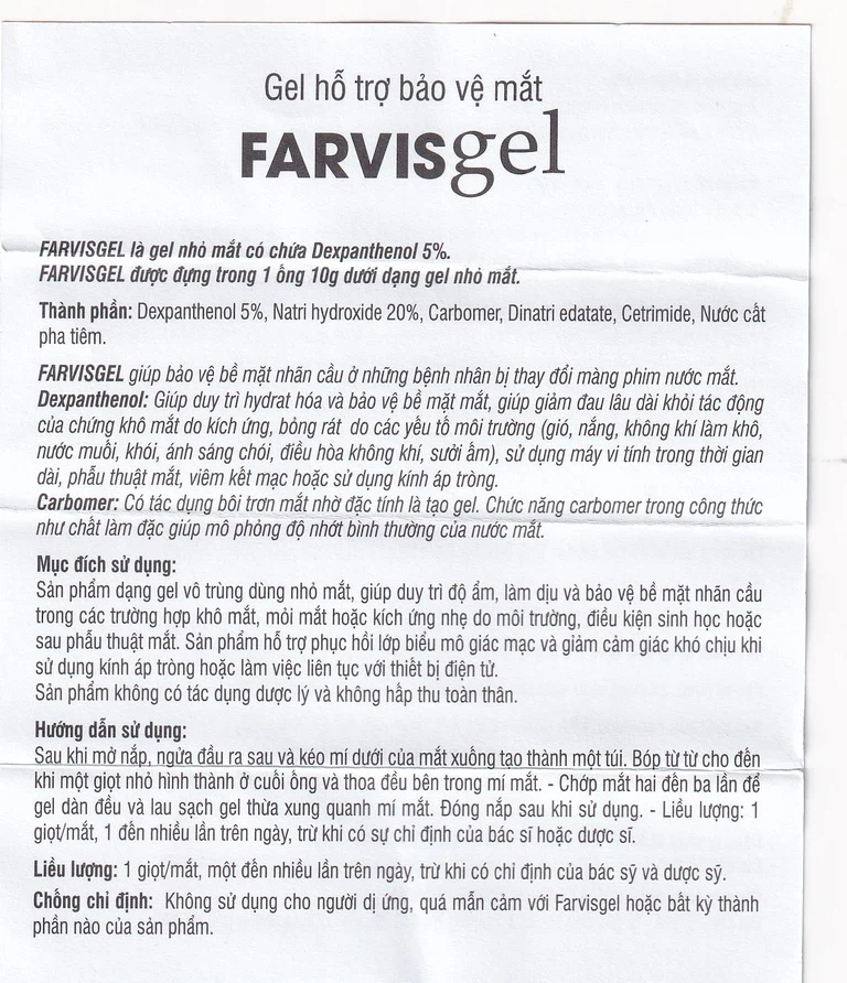 Gel Favisgel Farmigea giúp bảo vệ bề mặt nhãn cầu ở những bệnh nhân bị thay đổi màng phim nước mắt (10g)