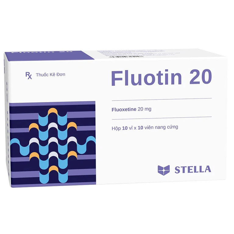 Thuốc Fluotin 20 Stella hỗ trợ chống trầm cảm, chống rối loạn xung lực cưỡng bức (10 vỉ x 10 viên)