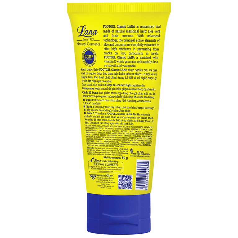 Kem dưỡng da chân Footgel Classic Lana chống nứt nẻ và làm mềm da chân (50g)