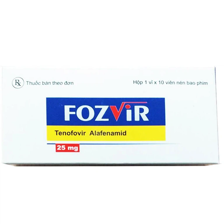 Thuốc Fozvir 25mg Medisun điều trị bệnh viêm gan B mạn tính (1 vỉ x 10 viên)