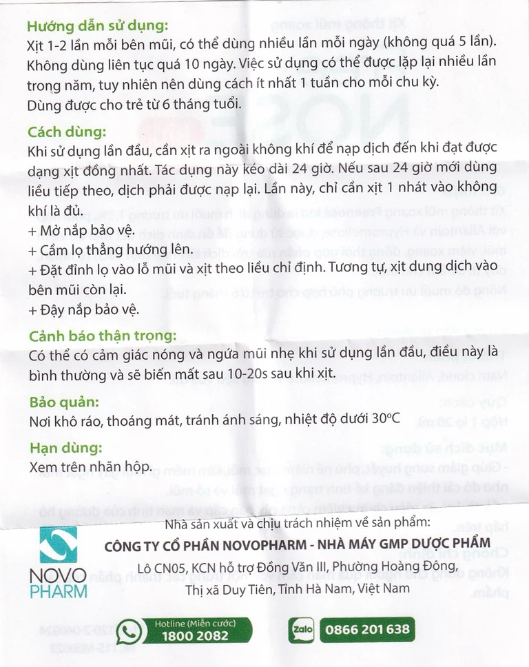 Dung dịch vệ sinh mũi, xoang Free Nose Kid 6 Month+ Novocare 20ml loãng chất nhày, giảm nghẹt mũi