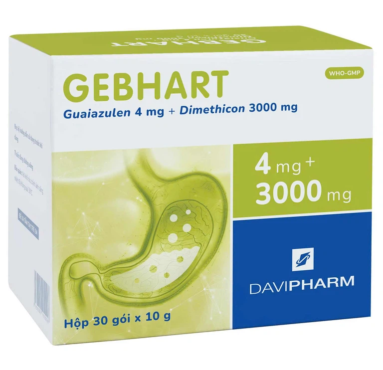 Gel uống Gebhart Davipharm điều trị triệu chứng cơn đau dạ dày (30 gói x 10g)