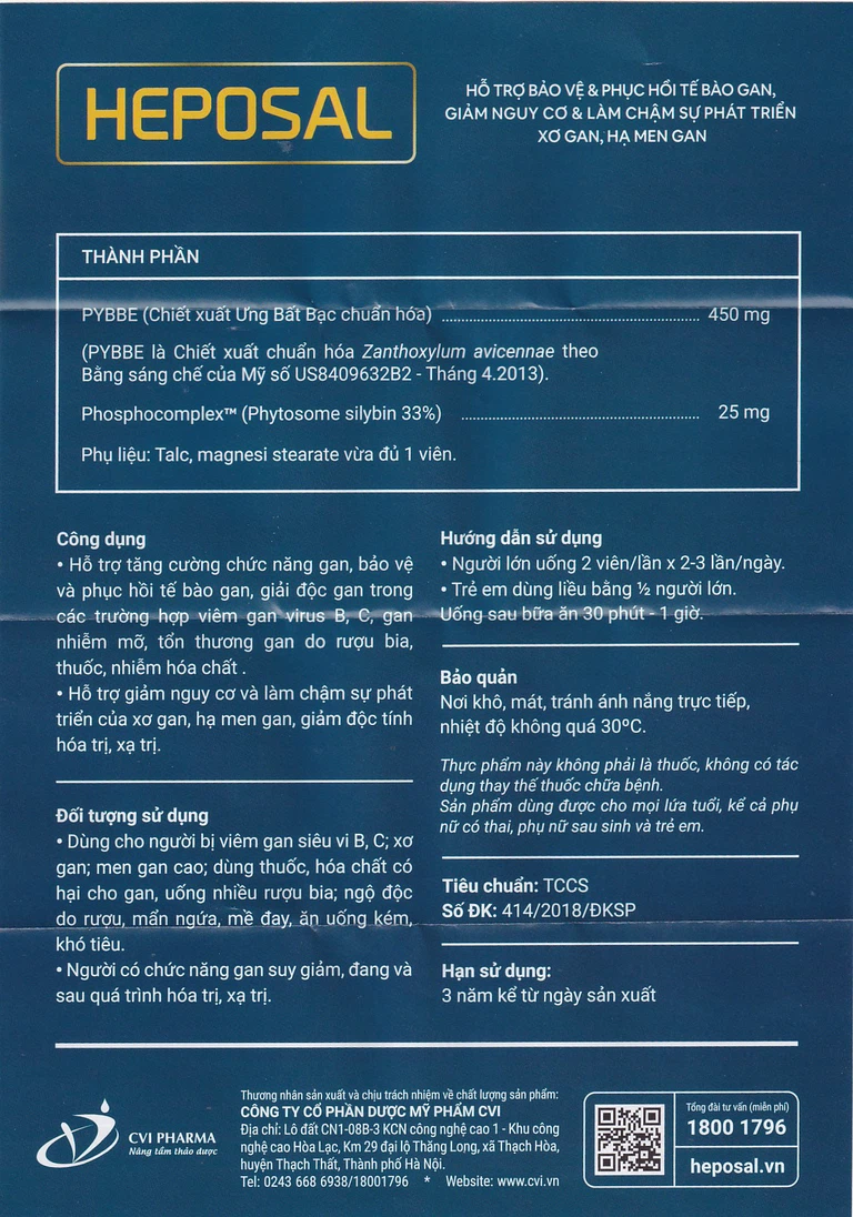 Viên uống Heposal hỗ trợ tăng cường chức năng gan, bảo vệ và phục hồi tế bào gan (3 vỉ x 10 viên)