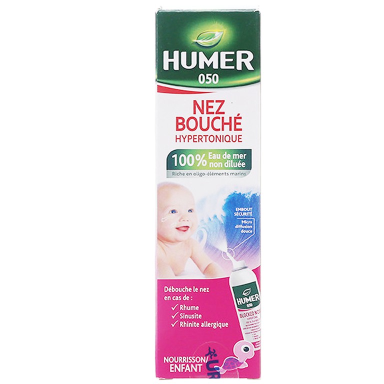 Dung dịch vệ sinh mũi cho trẻ em Humer 50 Nez Bouche Nourrisson Enfant hỗ trợ loại bỏ các chất nhầy (50ml)