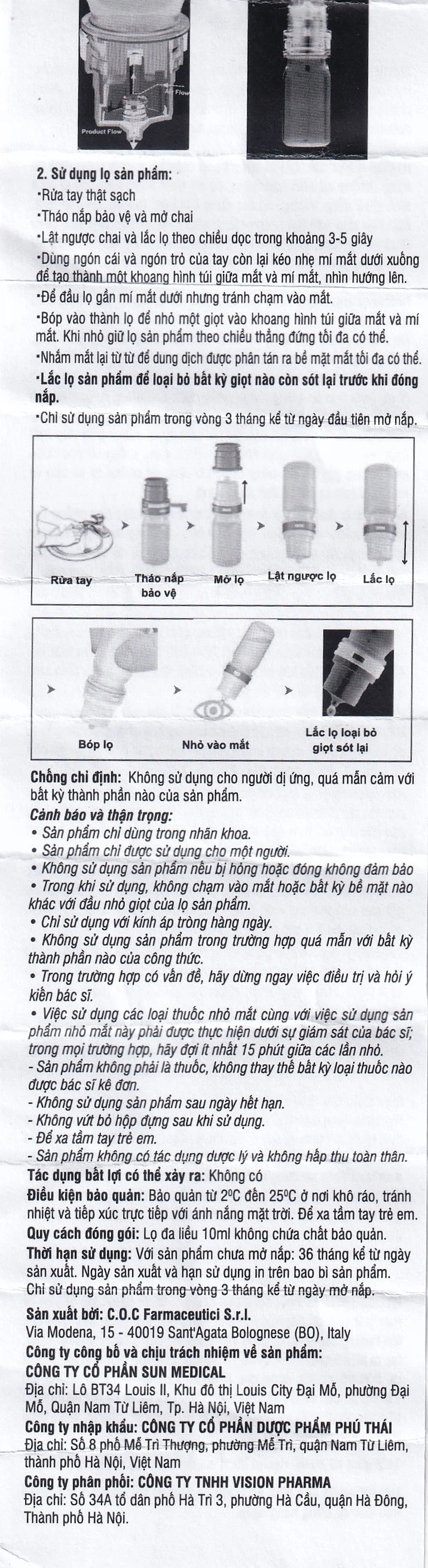 Dung dịch nhãn khoa Hycob 10ml Sun Medical bôi trơn, tạo độ ẩm cho mắt