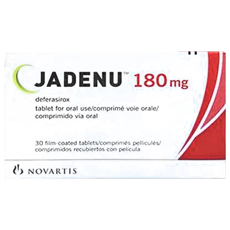 Thuốc Jadenu 180mg Novartis điều trị quá tải sắt mạn tính do truyền máu thường xuyên (3 vỉ x 10 viên)