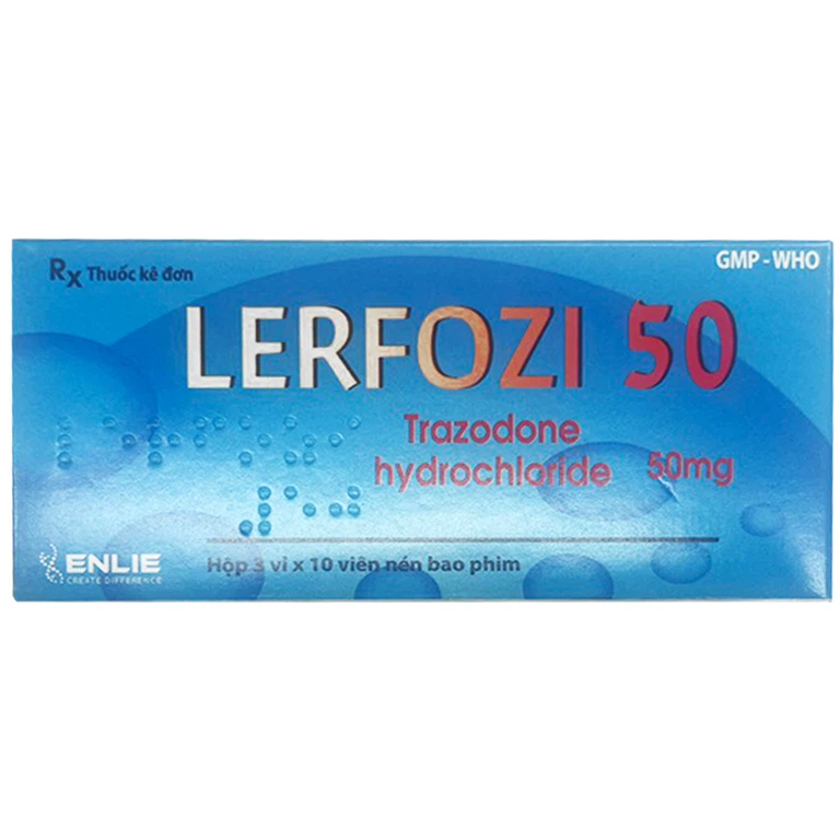 Thuốc Lerfozi 50mg Enlie giảm triệu chứng trầm cảm, tình trạng lo âu (3 vỉ x 10 viên)