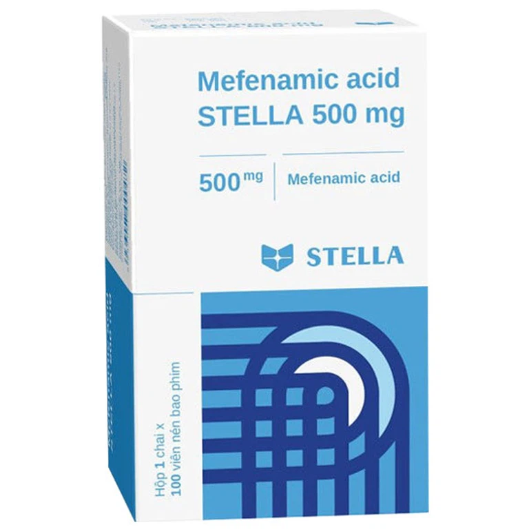 Thuốc Mefenamic acid Stella 500mg điều trị đau đầu, đau răng, viêm xương khớp (100 viên)