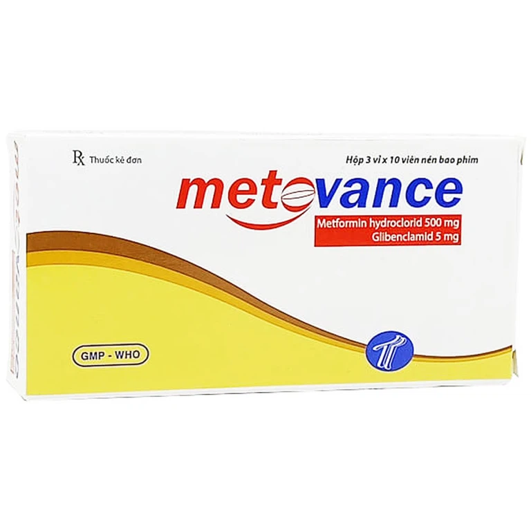 Thuốc metovance Trường Thọ Pharma điều trị bệnh đái tháo đường (3 vỉ x 10 viên)