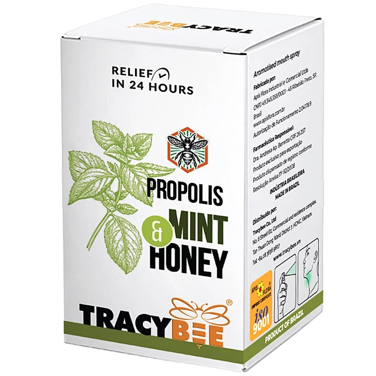 Combo Keo Ong Propolis Mint Honey Tracybee 30ml giúp giảm đau, viêm họng, ho do nhiễm khuẩn