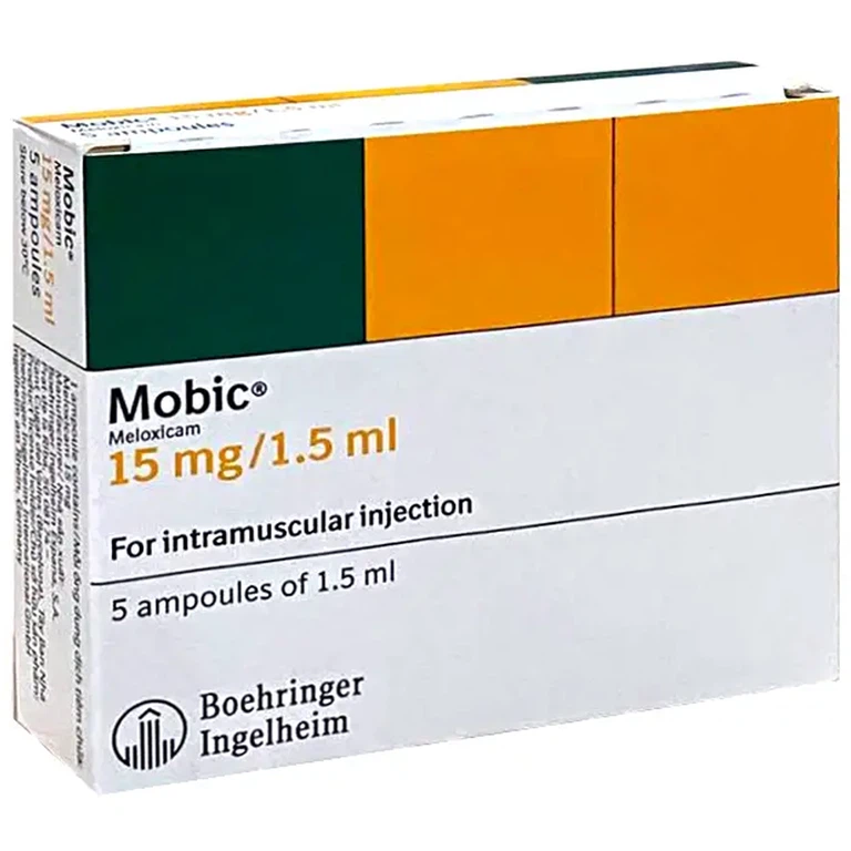 Dung dịch tiêm Mobic 15mg/1.5ml Boehringer điều trị viêm xương khớp (5 ống x 1.5ml)