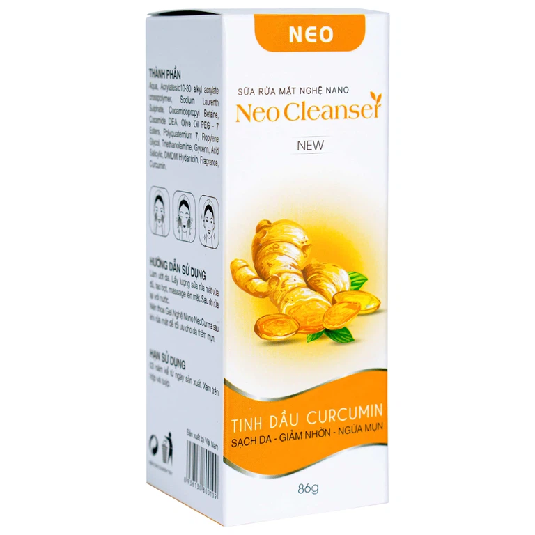 Sữa rửa mặt nghệ Nano Neo Cleanser ngừa mụn, ngừa sẹo, mờ vết thâm (86g)
