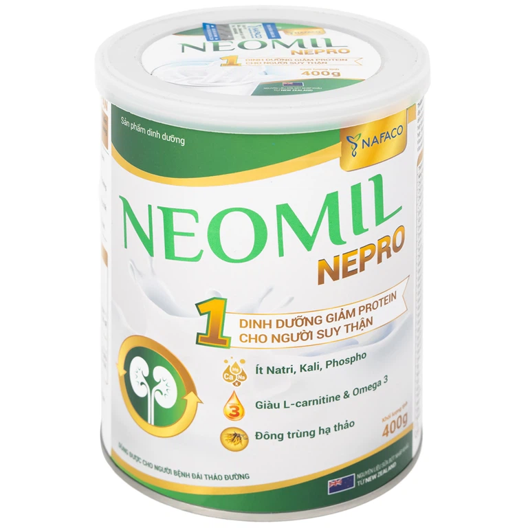 Sữa bột Neomil Nepro 400g Nafaco dùng cho người bệnh đái tháo đường 