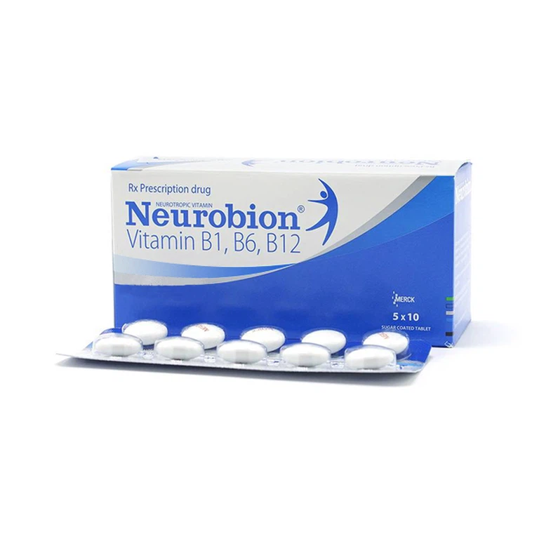 Viên nén Neurobion Merck màu xanh- điều trị rối loạn thần kinh ngoại vi (5 vỉ x 10 viên)