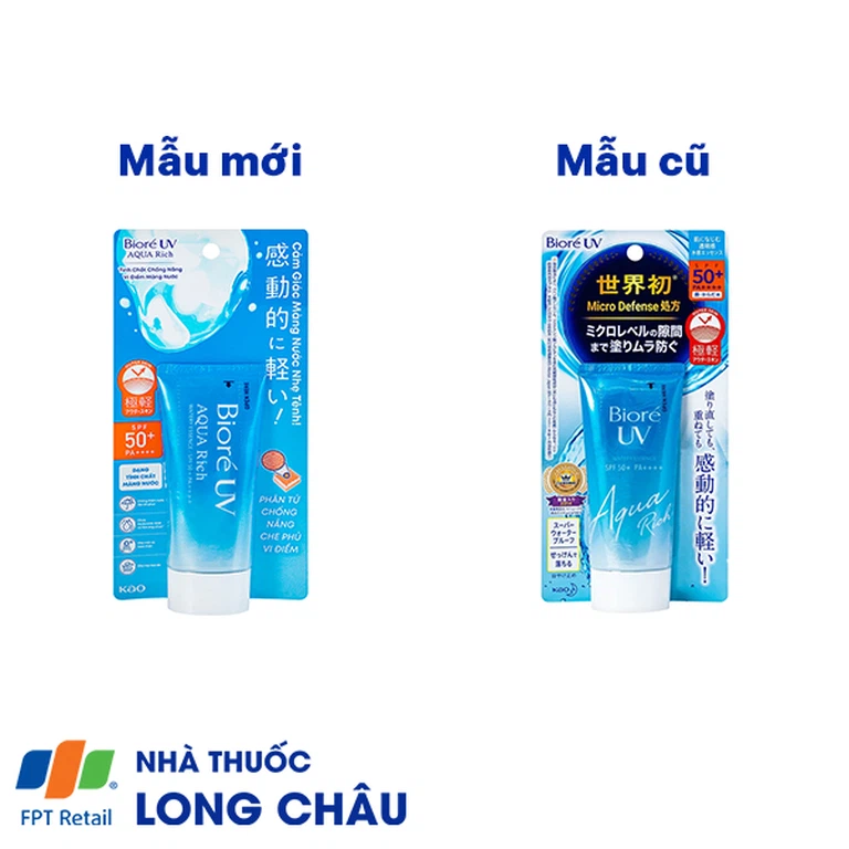 Tinh chất chống nắng vi điểm màng nước Bioré UV Aqua Rich SPF50+ PA++++ dưỡng ẩm cho mặt, cổ, vai (50g)