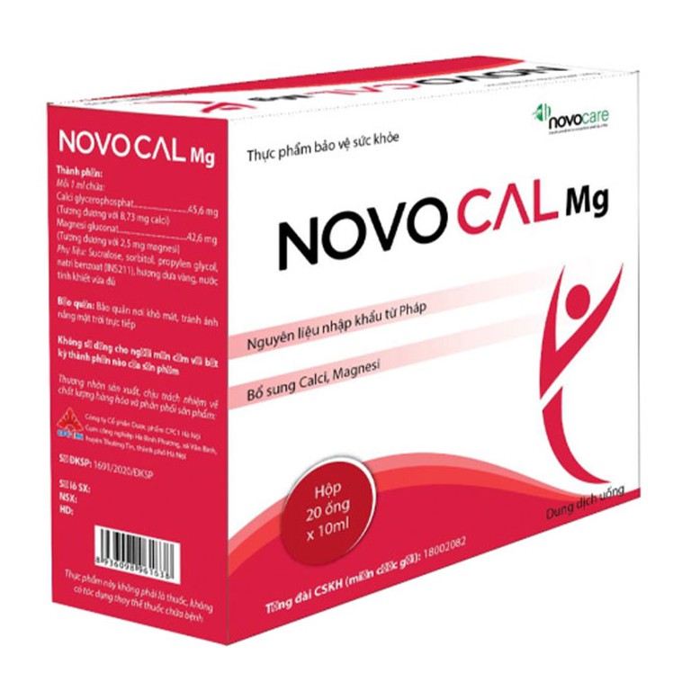 Dung dịch uống Novocal 10ml CPC1HN bổ trợ cho suy nhược chức năng, bổ sung calci, magnesi (20 ống)