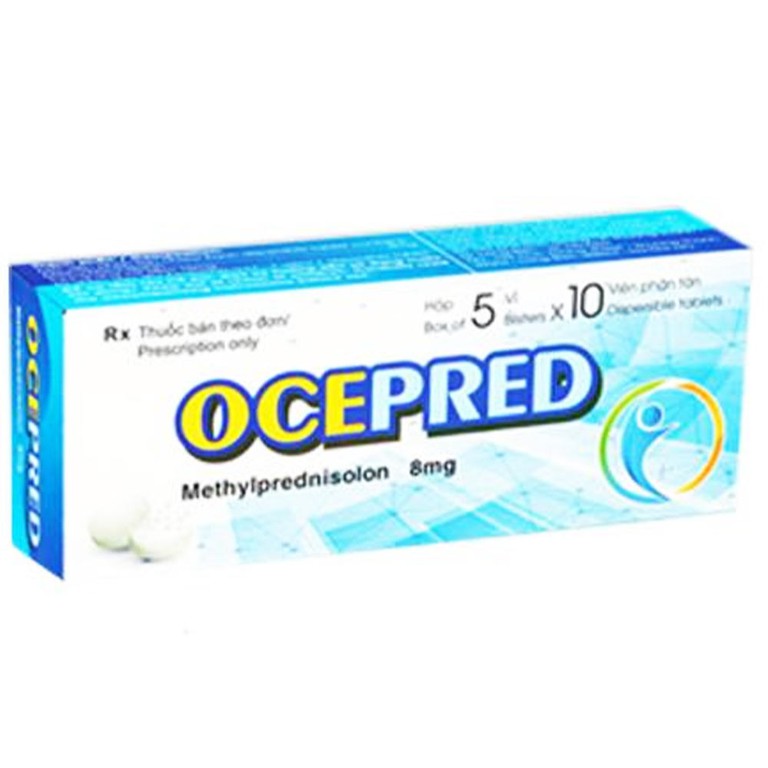 Thuốc Ocepred 8mg điều trị viêm khớp dạng thấp, lupus ban đỏ (5 vỉ x 10 viên)