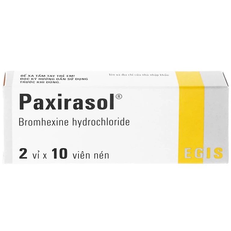 Thuốc Paxirasol Egis hỗ trợ làm tan chất nhầy trong bệnh lý hô hấp (20 viên)