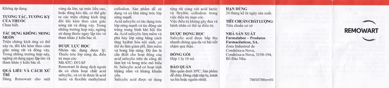 Dung dịch bôi ngoài da Remowart Farmalabor điều trị mụn cóc, chai chân và chai sần trên da (10ml)