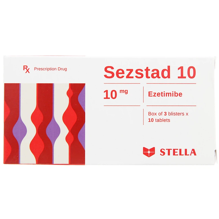 Thuốc Sezstad 10 Stella điều trị tăng cholesterol máu nguyên phát (3 vỉ x 10 viên)