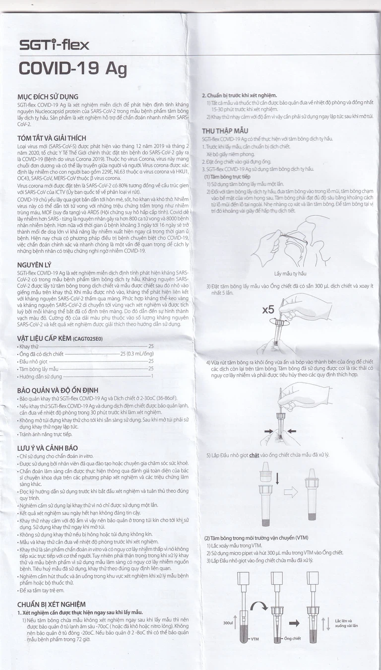 Kít test covid SGTi-flex SUGENTECH khay thử xét nghiệm kháng nguyên SAR CoV-2 (25 kít)