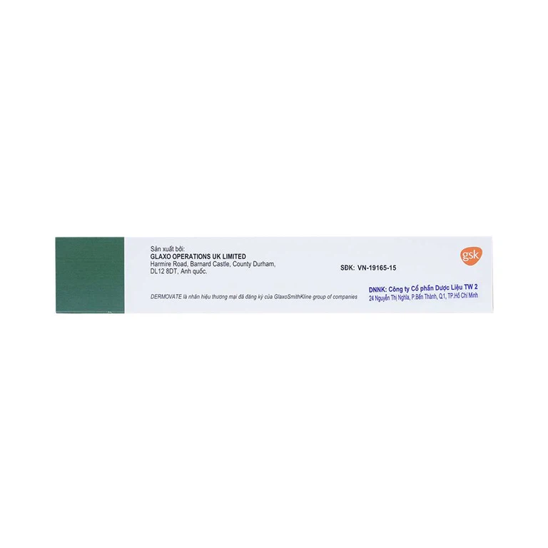 Kem bôi ngoài da Dermovate Cream GSK điều trị vẩy nến, viêm da, lichen phẳng (15g)