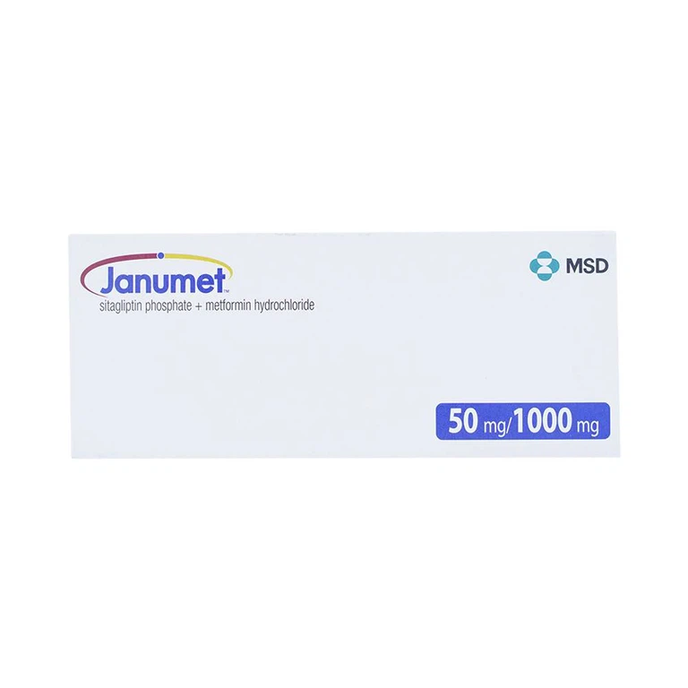 Viên nén Janumet 50mg/1000mg MSD điều trị đái tháo đường típ 2 (4 vỉ x 7 viên)