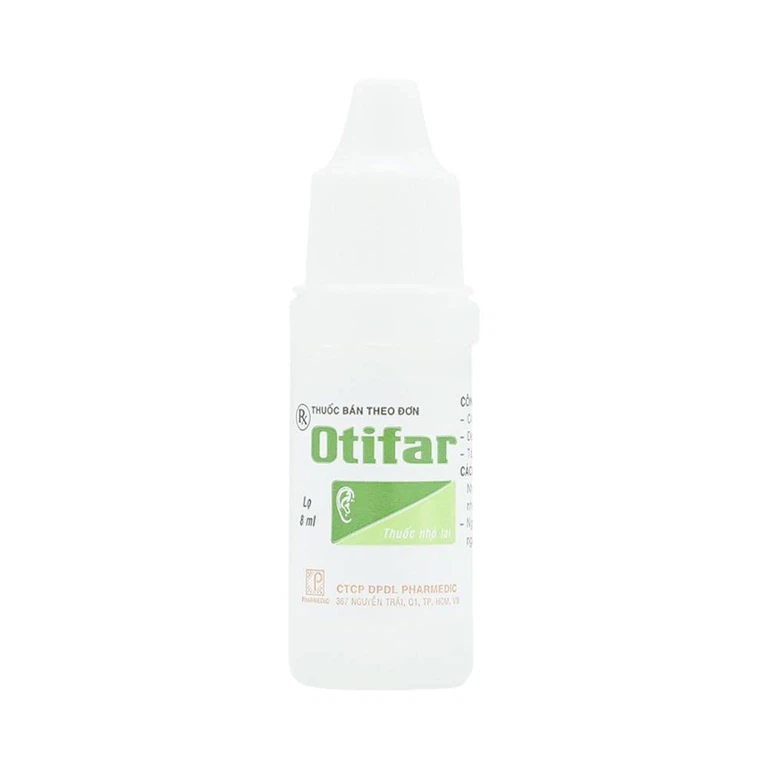 Thuốc nhỏ tai Otifar Pharmedic điều trị nhiễm khuẩn do viêm tai ngoài, viêm tai giữa cấp xung huyết (8ml)