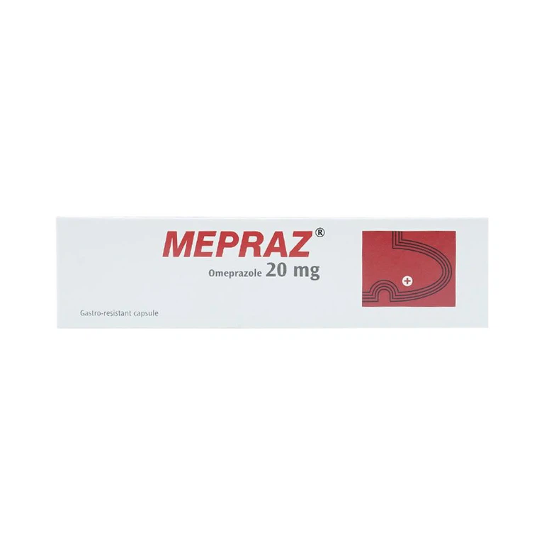 Viên nang cứng Mepraz 20mg Sanofi điều trị trào ngược dạ dày thực quản (4 vỉ x 7 viên)