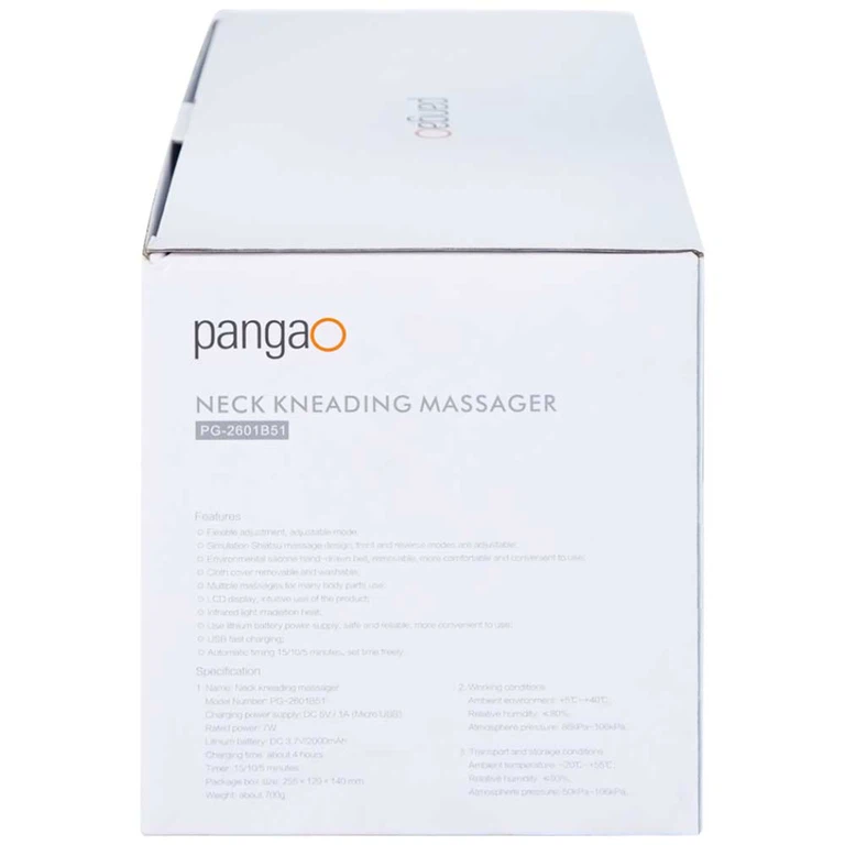 Máy massage Pangao PG-2601B51 xoa dịu đốt sống cổ, giúp thư giãn giảm căng thẳng