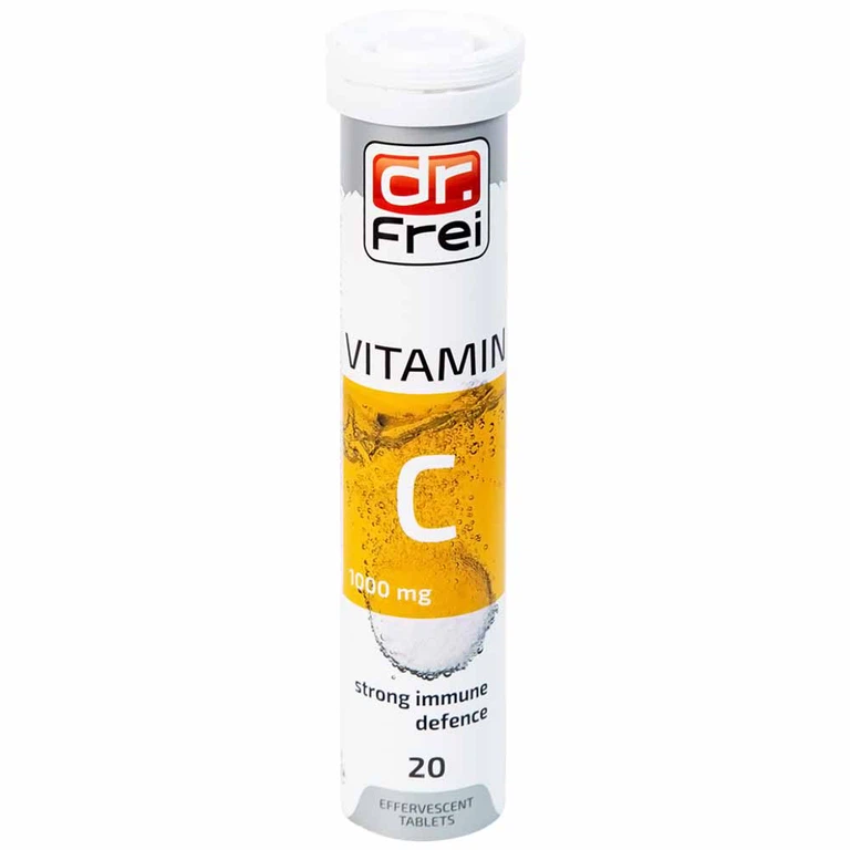Viên sủi Vitamin C 1000mg Dr. Frei tăng cường sức đề kháng cho cơ thể, hỗ trợ chống oxy hóa (20 viên)