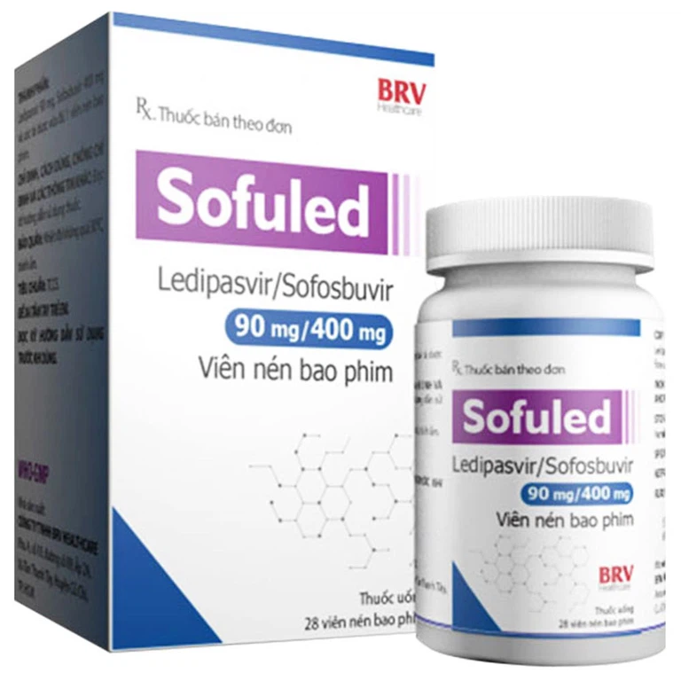 Thuốc Sofuled 90mg/400mg BRV điều trị viêm gan siêu vi C mạn tính (28 viên)