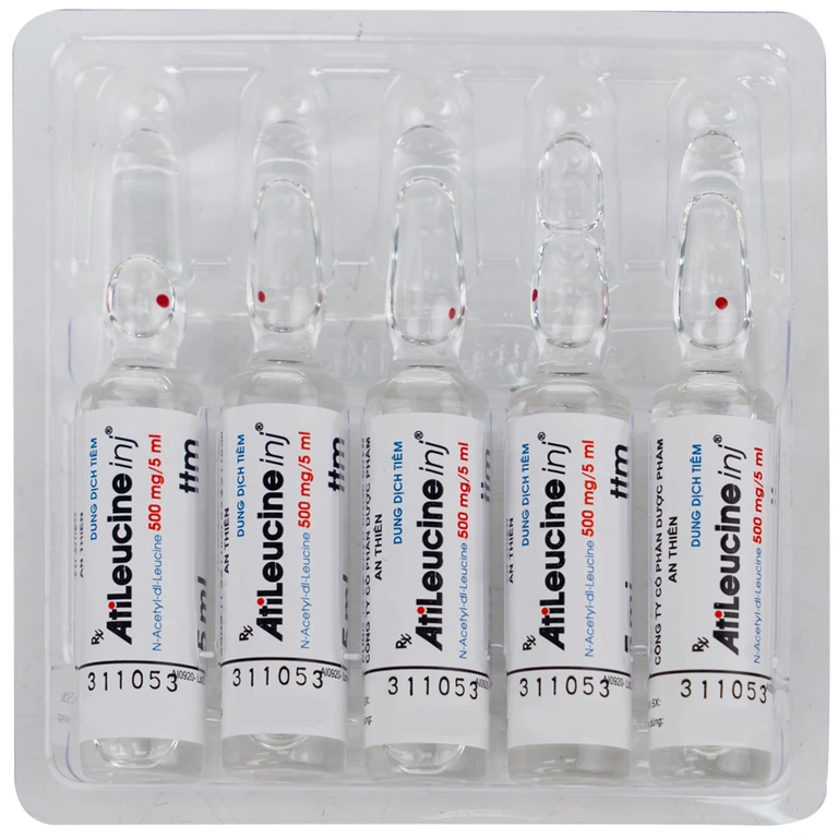 Dung dịch tiêm AtiLeucine inj 500mg/5ml An Thiên điều trị triệu chứng cơn chóng mặt (2 vỉ x 5 ống)