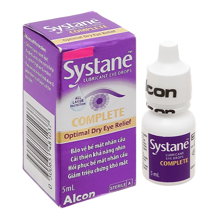 Nhũ tương nhỏ mắt Systane Complete Alcon 5ml giảm tạm thời các triệu chứng rát và kích ứng do khô mắt