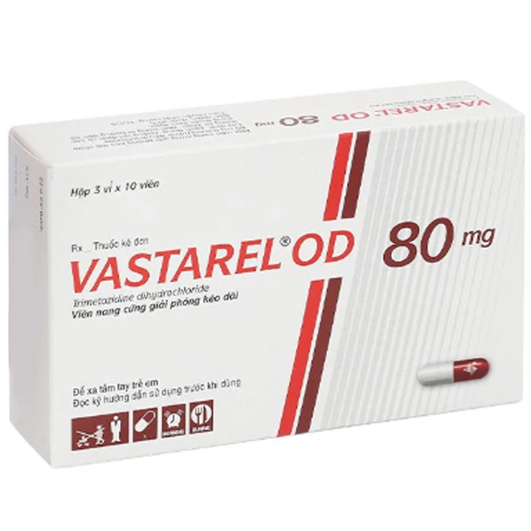 Thuốc Vastarel OD 80mg Servier điều trị đau thắt ngực ổn định (3 vỉ x 10 viên)