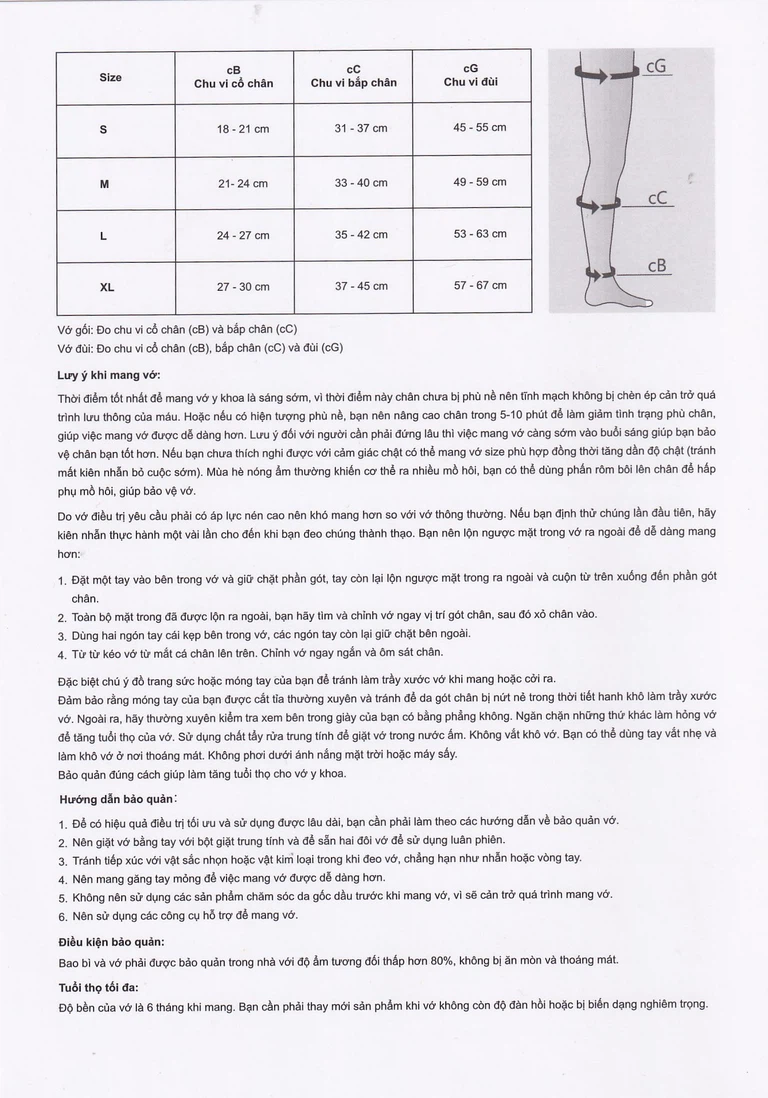 Vớ y khoa Compression I AD BioHealth tăng lưu thông máu, giảm tình trạng phù nề (Màu da - Size M)