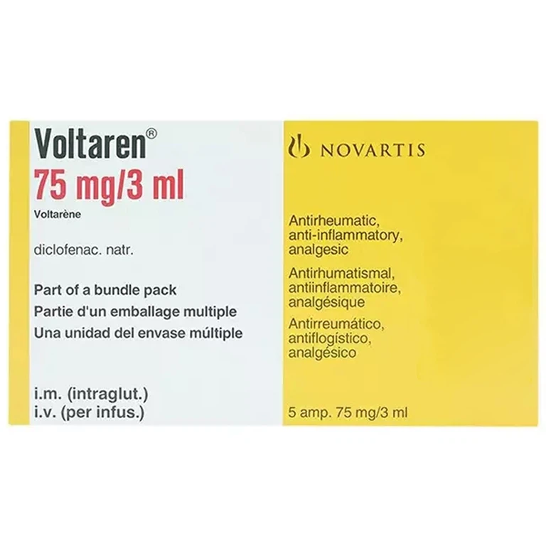 Dung dịch tiêm Voltaren 75mg/3ml Novartis kháng viêm, giảm đau (5 ống x 5ml)