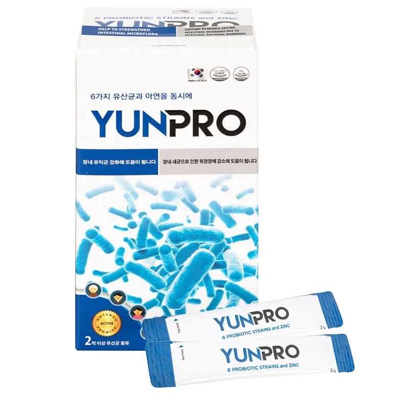 Men vi sinh Yunpro 2g DHG Pharma cân bằng hệ vi sinh đường ruột, giảm rối loạn tiêu hóa (20 gói)