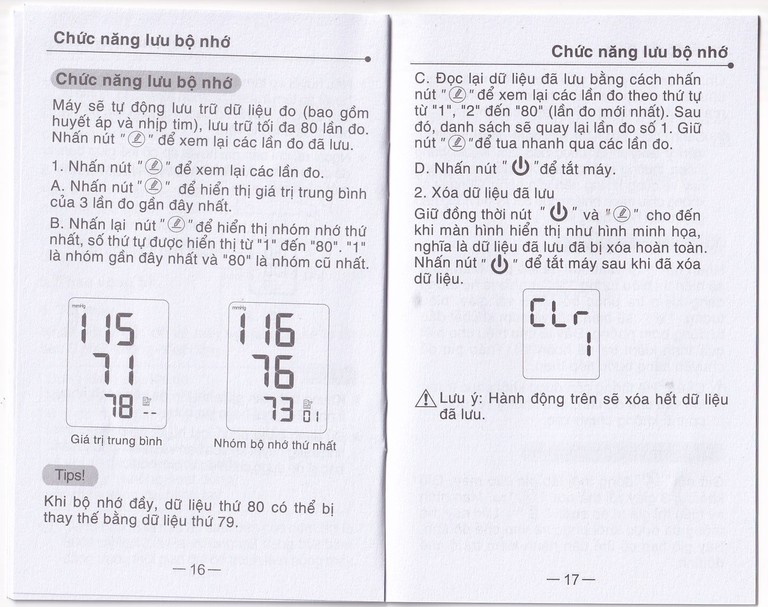 Máy đo huyết áp điện tử bắp tay Yuwell YE610D bộ nhớ lưu trữ đến 80 lần, cho kết quả trung bình 3 lần đo