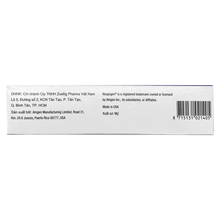 Thuốc Neupogen 30MU/0.5ml Amgen điều trị sốt do giảm bạch cầu đa nhân trung tính trên bệnh nhân hóa trị